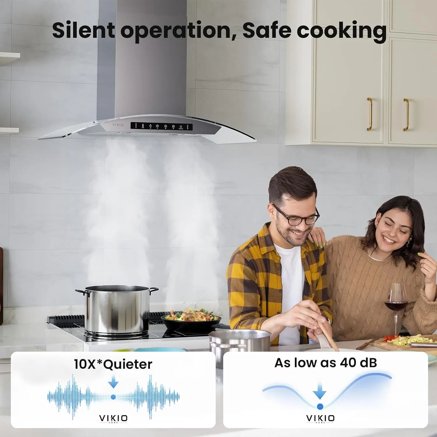 غطاء محرك السيارة مثبت على الحائط مقاس 36 بوصة من الزجاج المقسى 900 CFM فتحة تهوية مدخنة المطبخ من الفولاذ المقاوم للصدأ مع مستشعر قوي ومفتاح التحكم باللمس