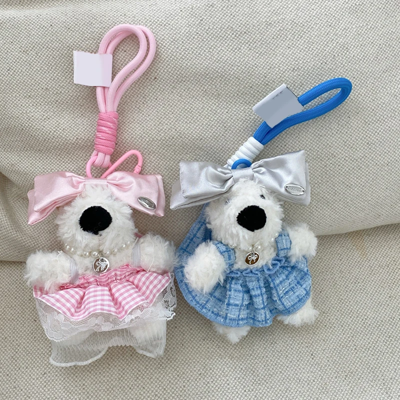 

Cute Sweet Puppy Plush Toy Cartoon Stuffed Doll Kawaii Plush Little Dog Keyring Carabiner Keychain Backpack Pendant Decor