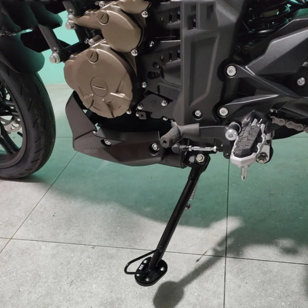Motorcycle For LONCIN VOGE 300R 300RR 300AC 300DS 250RR Side Stand Foot Enlarger Plate Pad Kickstand Support Pad Shell Cover