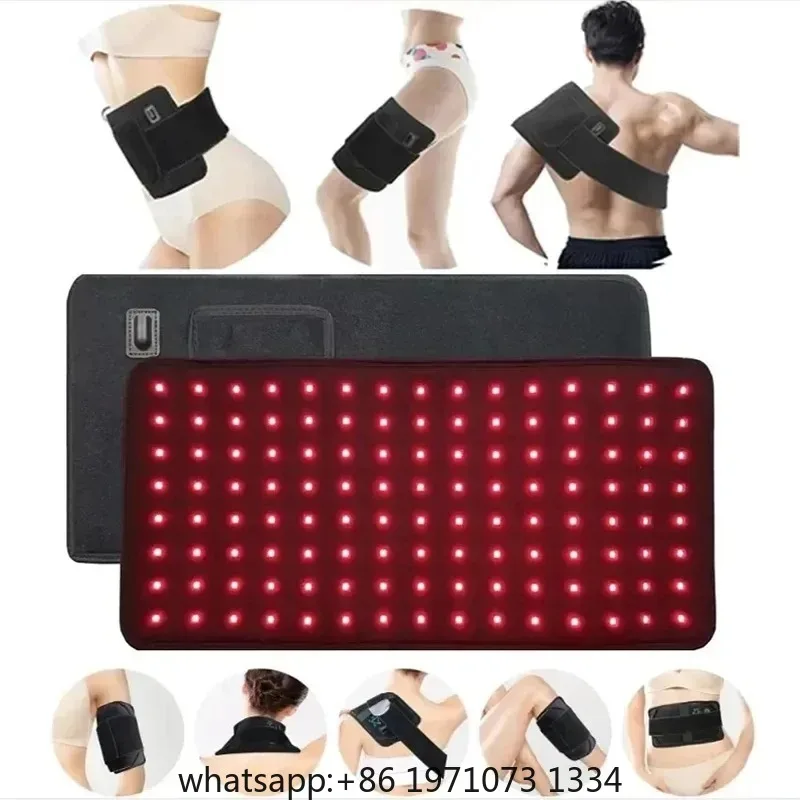 120Pcs LEDs Red＆Infrared Light Therapy Belt 850nm 660nm Back Burn Fat Wrap Slimming Machine Waist Heat Pad Full Body