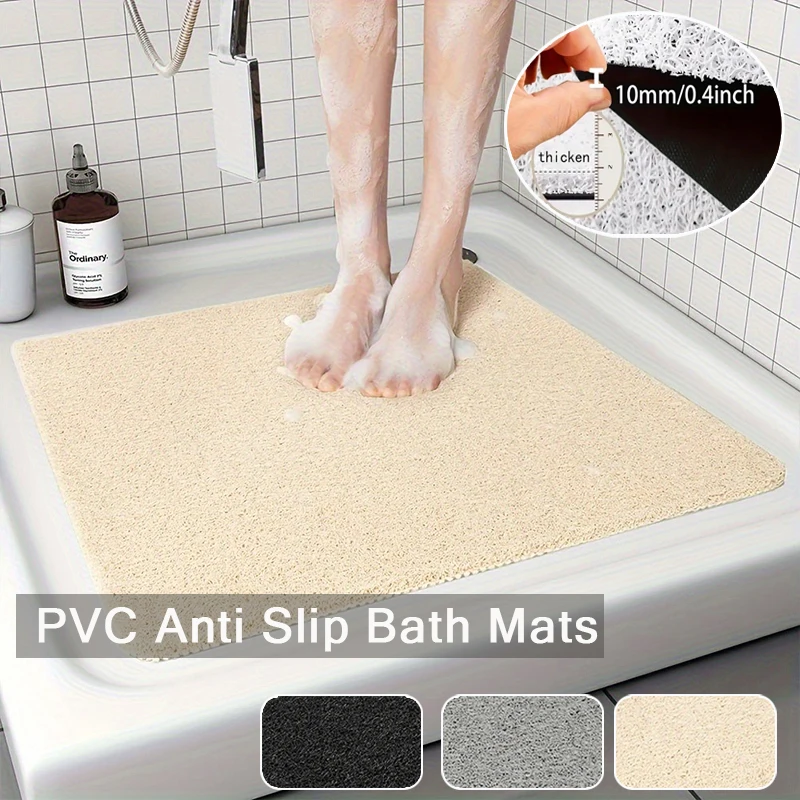 

Water Absorbent and Non-Slip Grey/Black Circle Bath Mat, Shower Room Foot Pad for Bathing/ Easy To Clean Washable Bathroom Mat