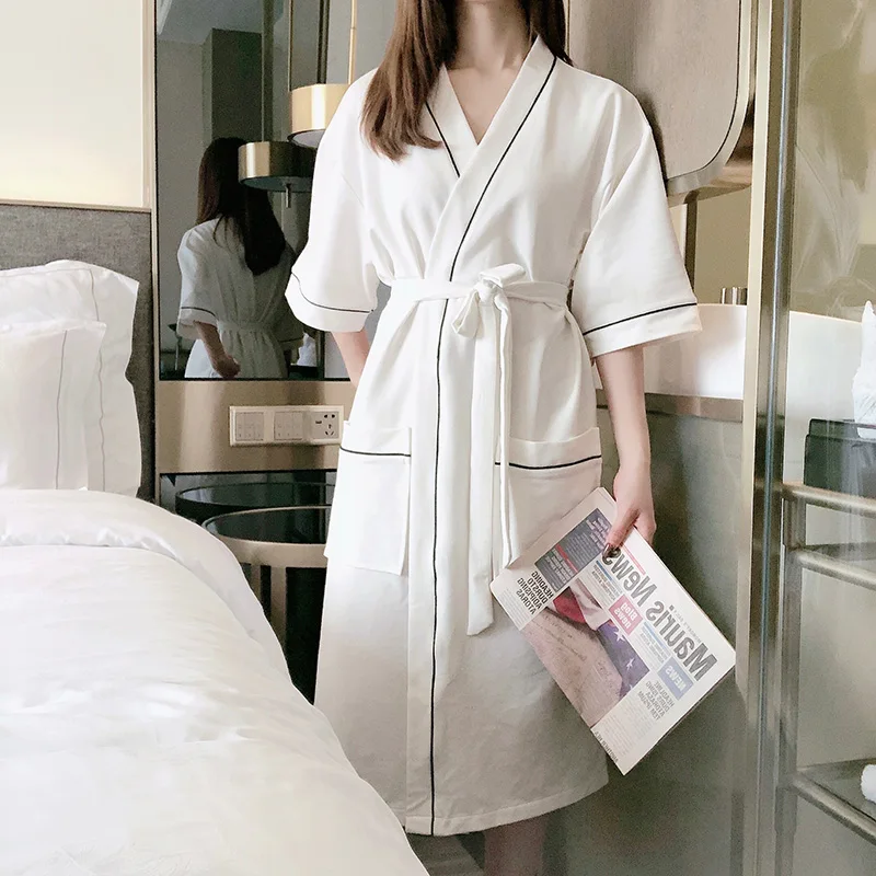Hotel Robe Dress Spring Summer Absorbent Quick Dry Couple Set One Man One Woman Foot Bath Bathrobe Trendy Style Cotton Home C...
