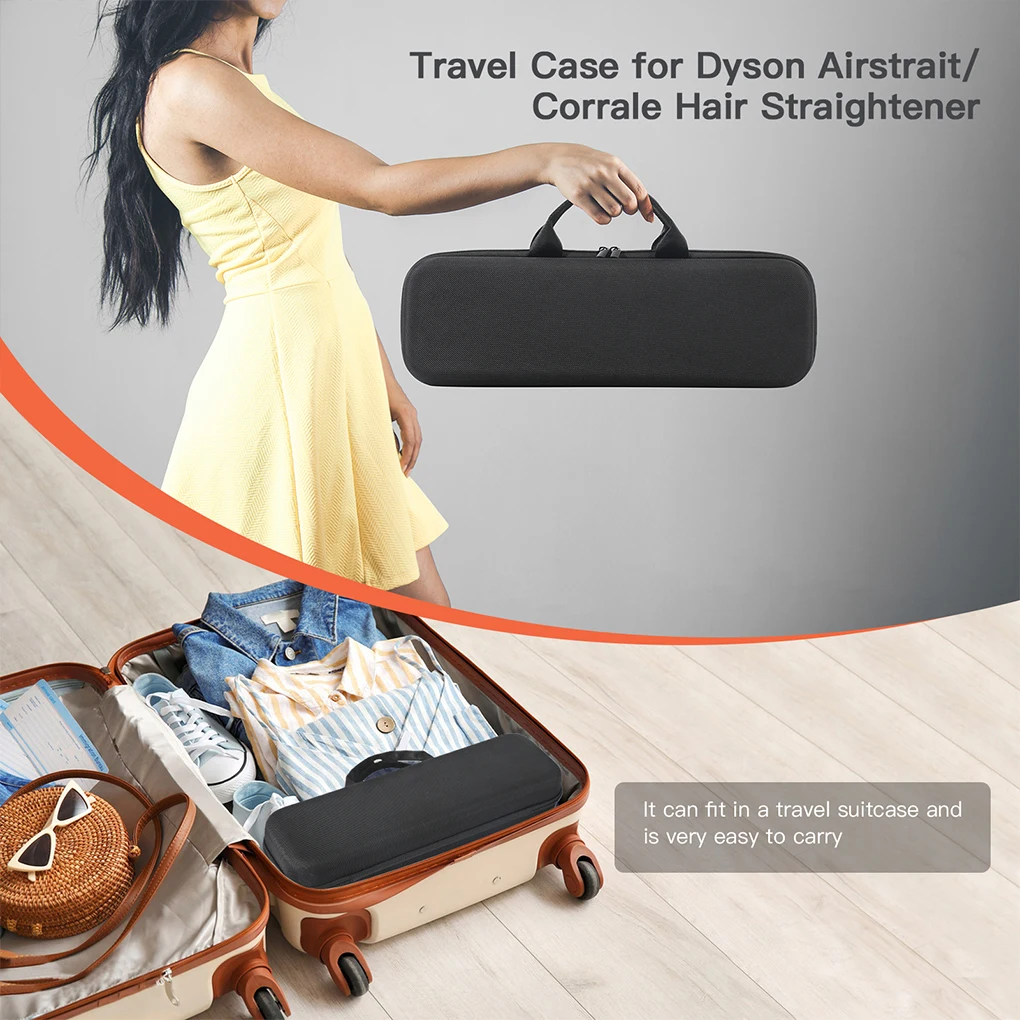 Travel Carrying Bag Hair Straightener Storage Bags for Dyson Airstrait HT01/Corrale HS03 Shockproof Waterproof Protective Case