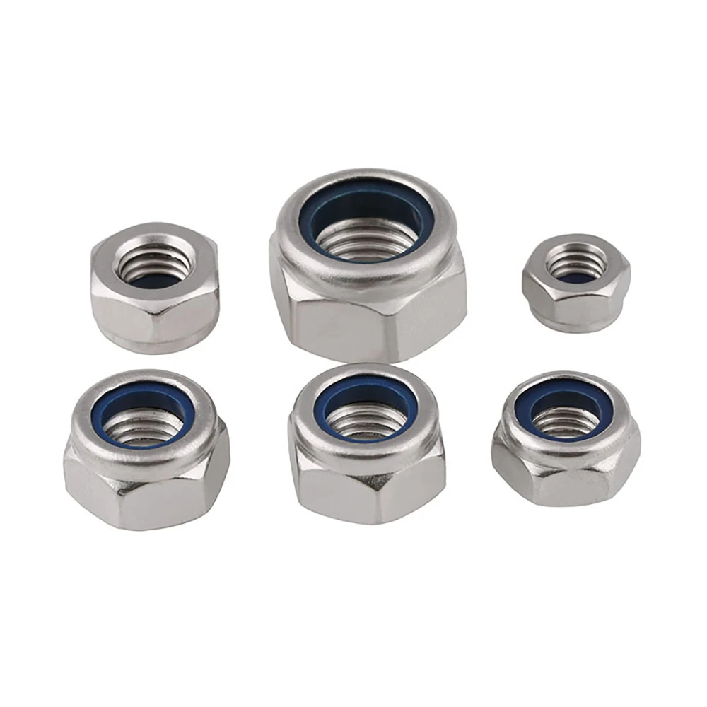 Weiyi DIN985 Sechskant-Selbstsichernde Muttern 2 # 6 # 10 # 1/4 5/16 3/8 7/16 1/2 3/4 UNC UNF SUS304 Edelstahl-Sicherungsmuttern mit Nylon-Einsatz – Detail 5