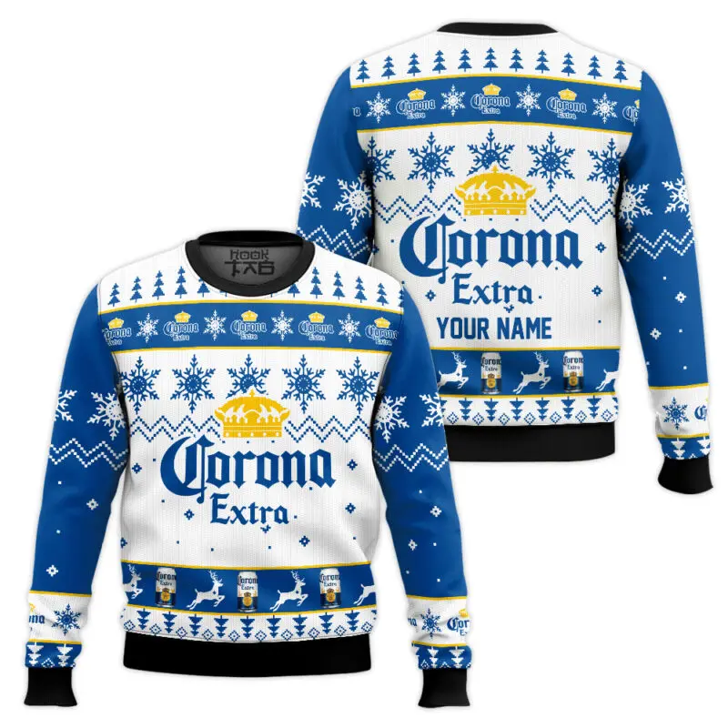 Sweater Natal Lucu Corona Extra Lager Beer, Sweater Pesta Liburan Unik Ukuran Besar untuk Pria Wanita, Hadiah Natal 2026