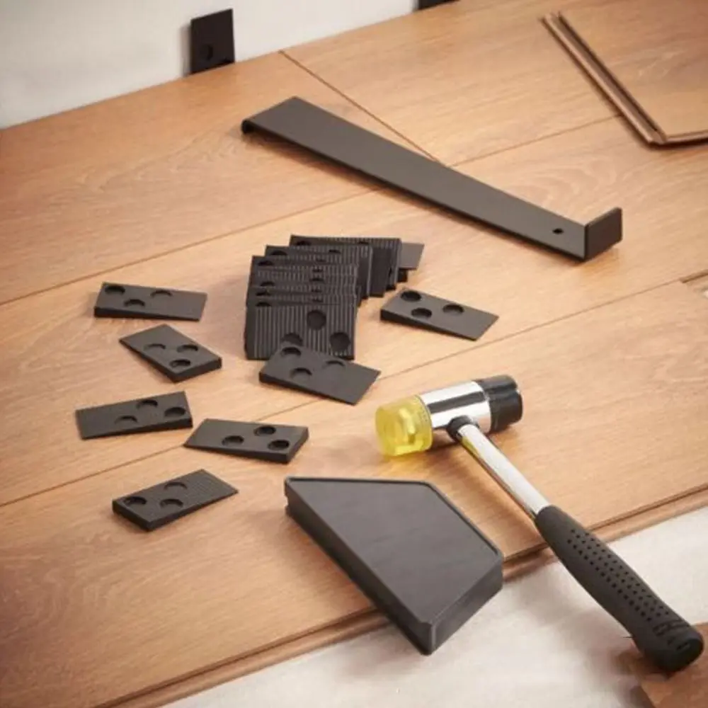 23PCS Black Orange Laminate Wood Flooring Installation Kit Wedge and Bar Double Headed Mallet Wood Laminate Tool Quickly Install