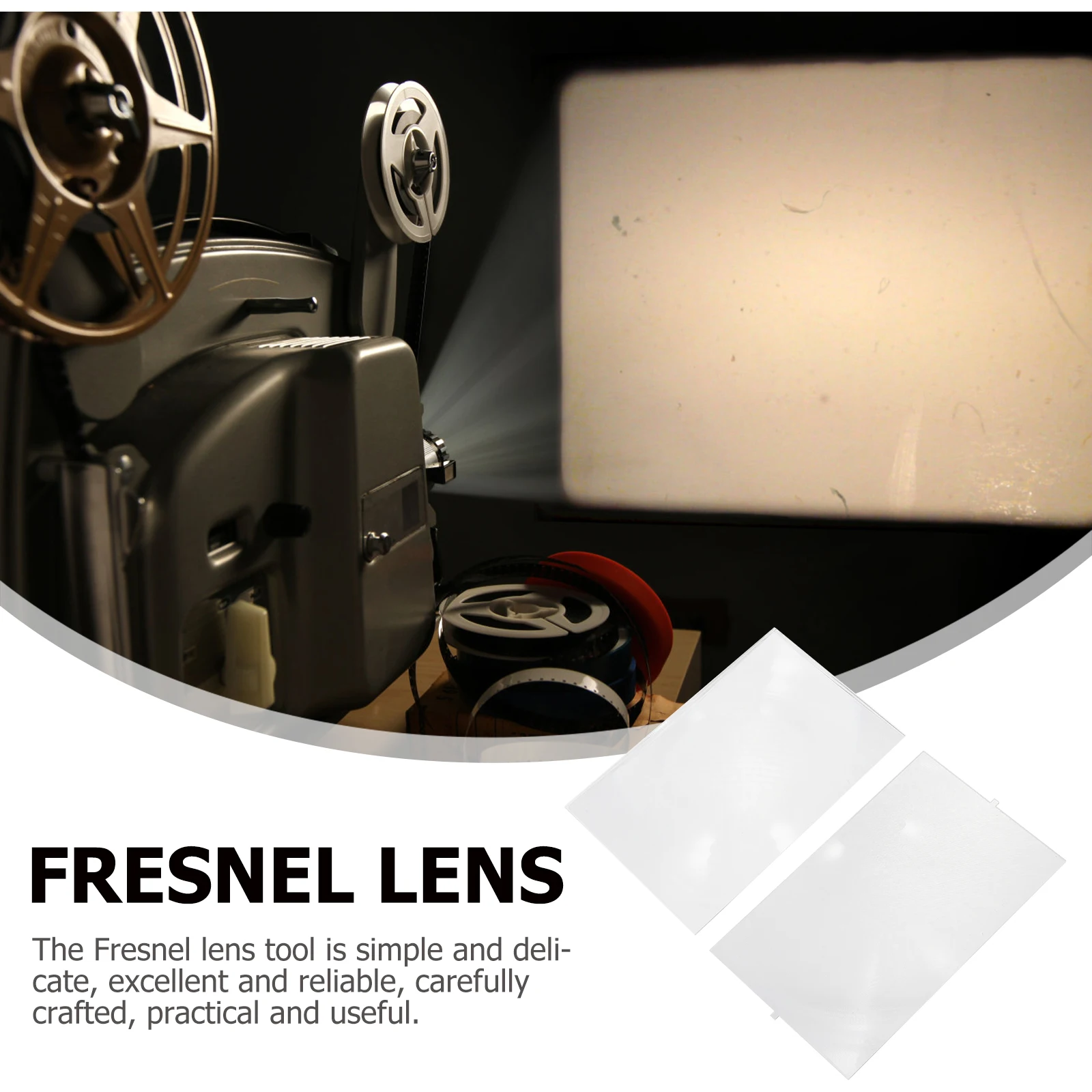 2pcs Lens For Projector High Definition Optical Experiment Tool Acrylic Pmma High Transmission Smooth Edge Practical