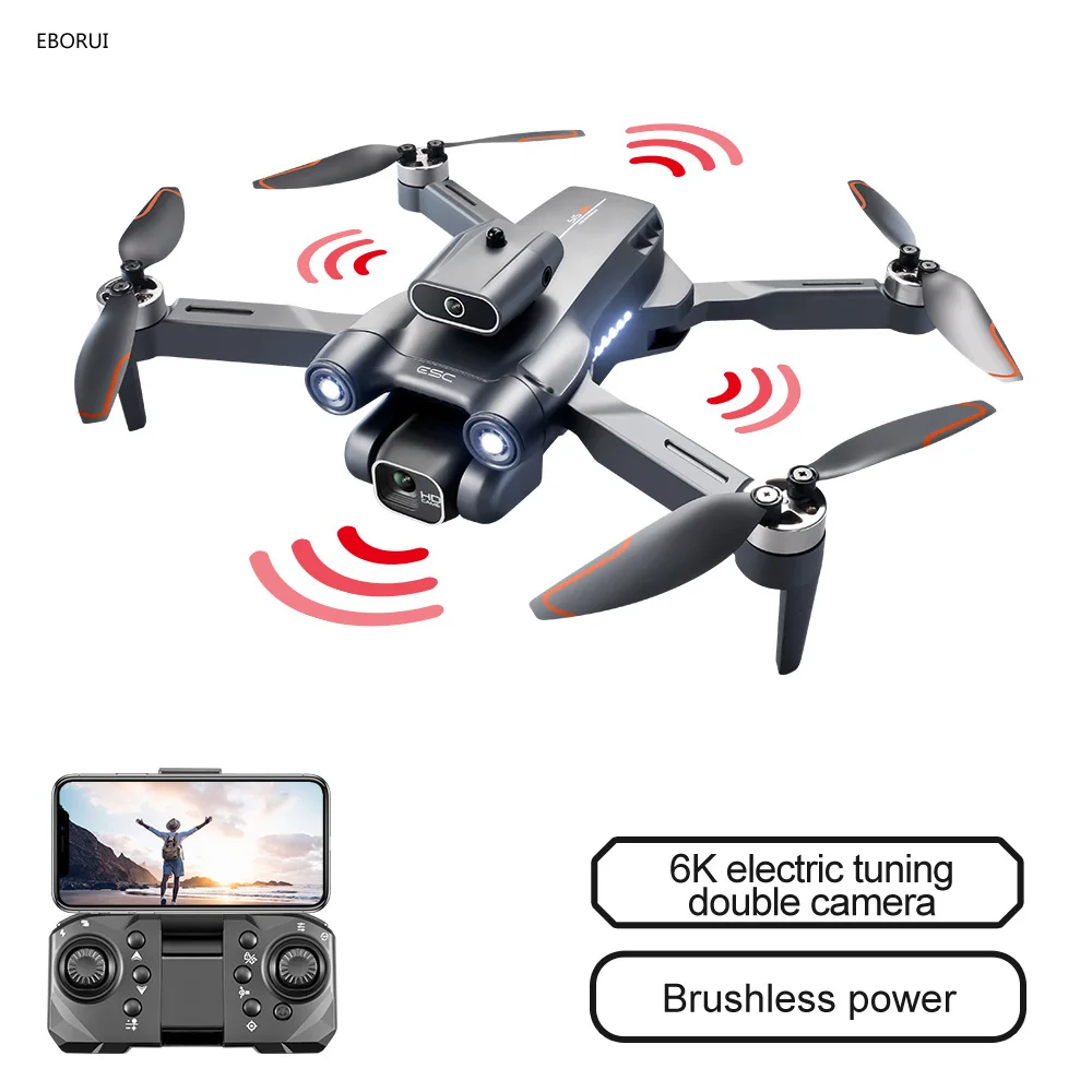 

EBORUI S1S Brushless Motor RC Drone 2.4G WIFI FPV 4K/6K EIS HD Camera Foldable Drone with Obstacle Avuadcopter RTF Kids Gift