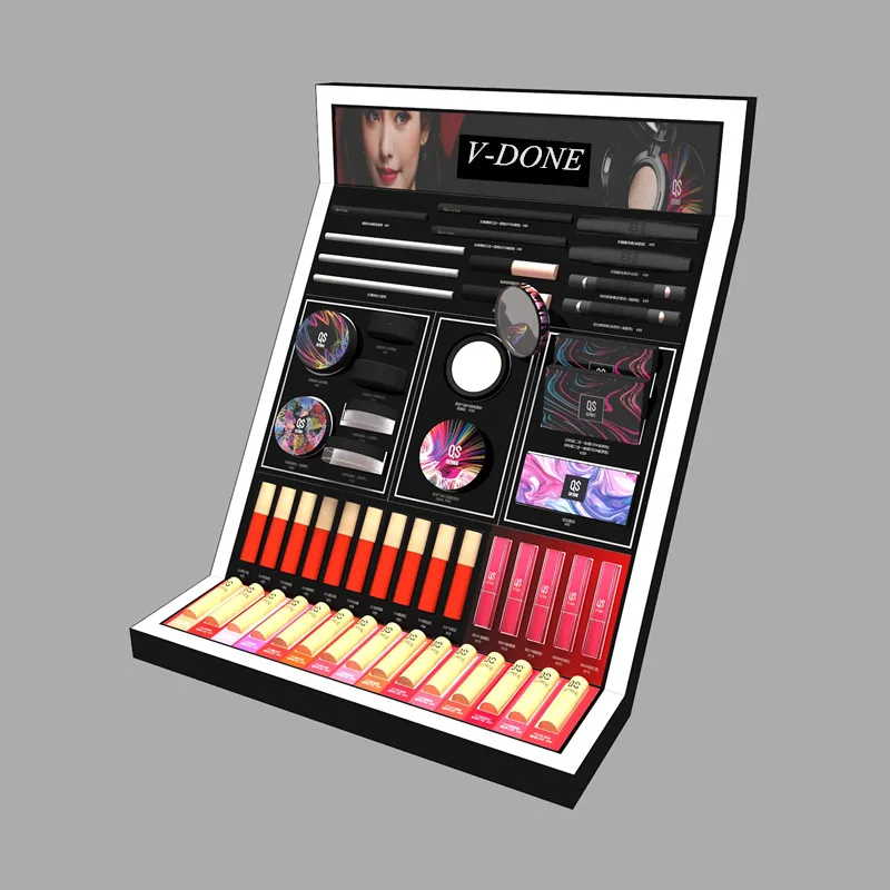 [Op Maat] Standaard Kartonnen Make-Up Displays Rek Producten Make-Up Display Showcase Make-Up Plank Plank Cosmetische Acryl Pe