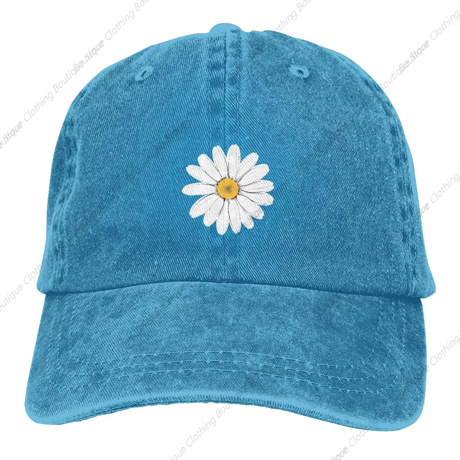 

LivableLoft Daisy Unisex Vintage Washed Distressed Baseball Cap Twill Adjustable Dad Hat Blue