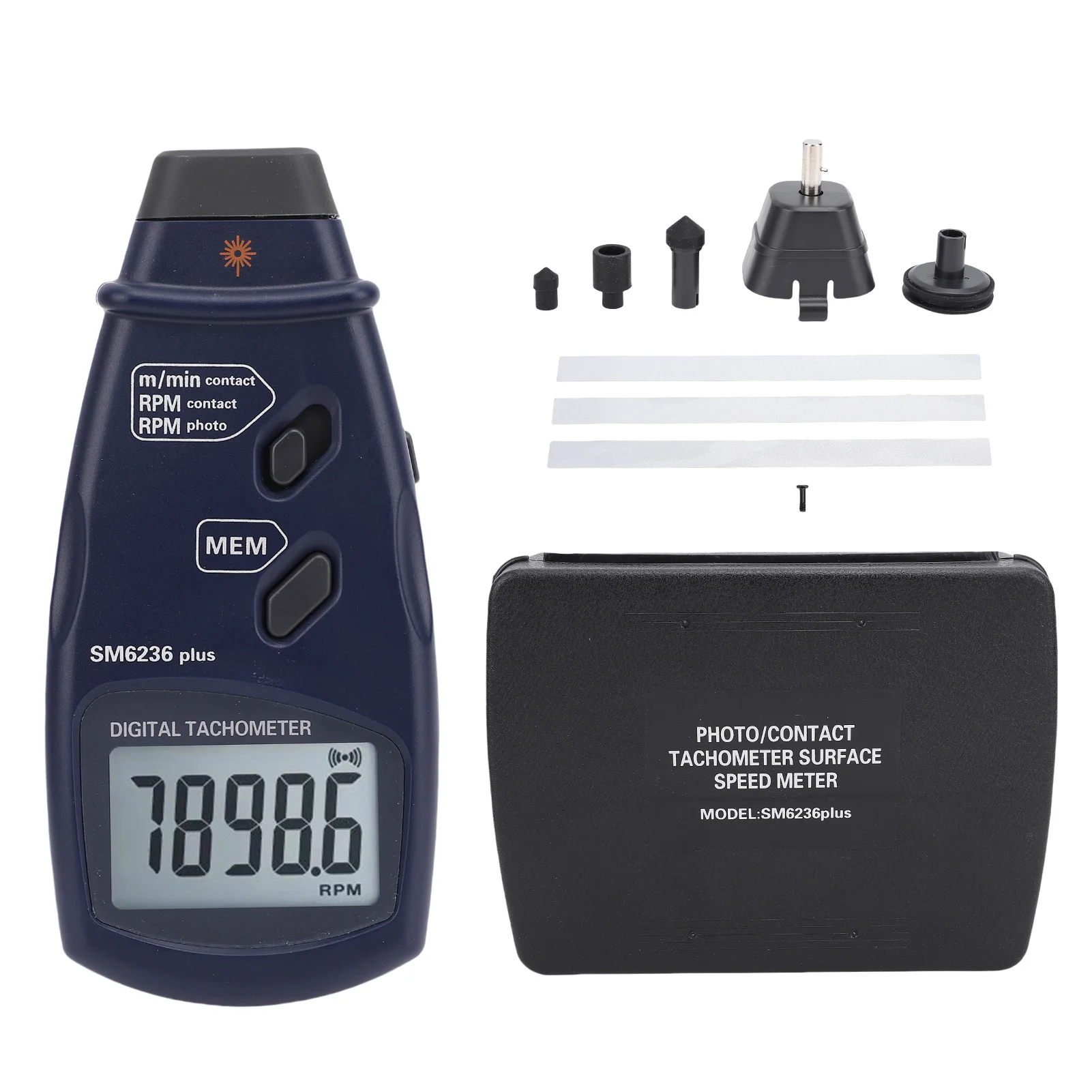 

Спидометр об/мин, цифровой тахометр, точность, большой ЖК-экран, дизайн 2 в 1, ручной измеритель вращения тахометра для двигателя, вентилятора, тахометра