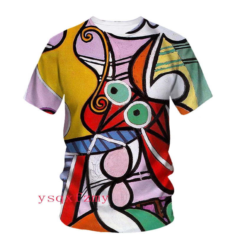 Spanish Oil Painting 3D Graphic Print Men's And Women's Street Art Fashion Wear With Avant-garde High-quality Round Neck T-shirt