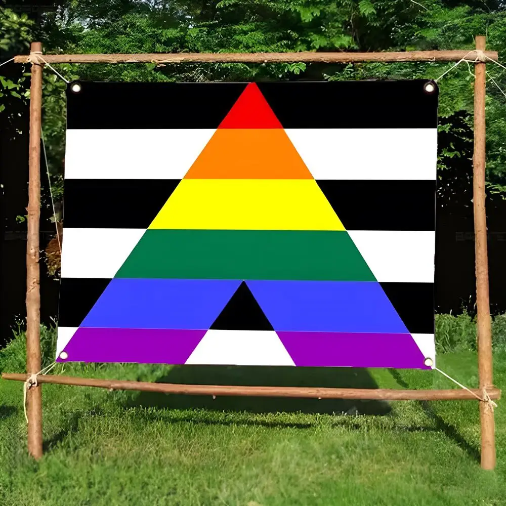 LGBTQ Straight Ally Flags Daily four ring borderless design indoor outdoor decor easy hang install
