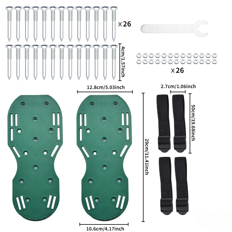 Lawn Aerator Spike Sandals With Buckle Straps, Grass Nail Shoes, Yard Soil Aerating Garden Tool for DIY Lawn Maintenance