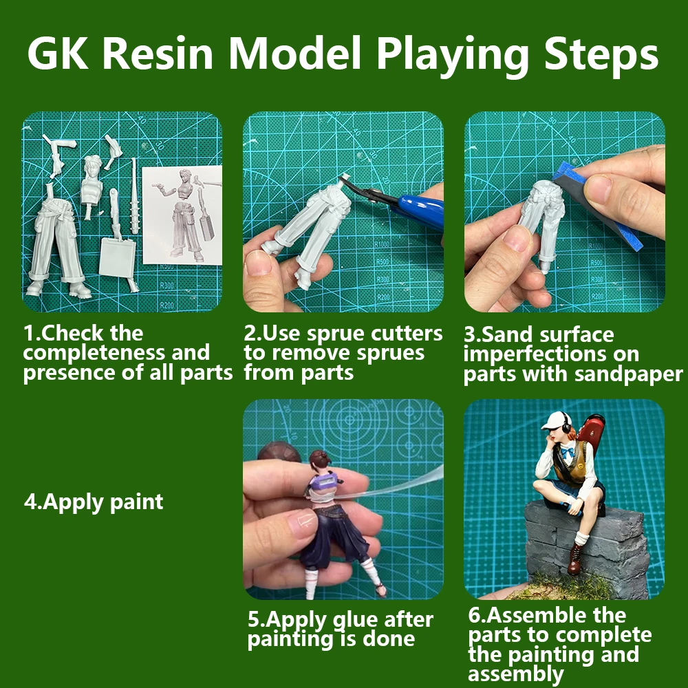 50mm 75mm 90mm Female General Warrior White Model Blank Sculpture DIY Coloring 3D Printed Figurines Miniatures view 6
