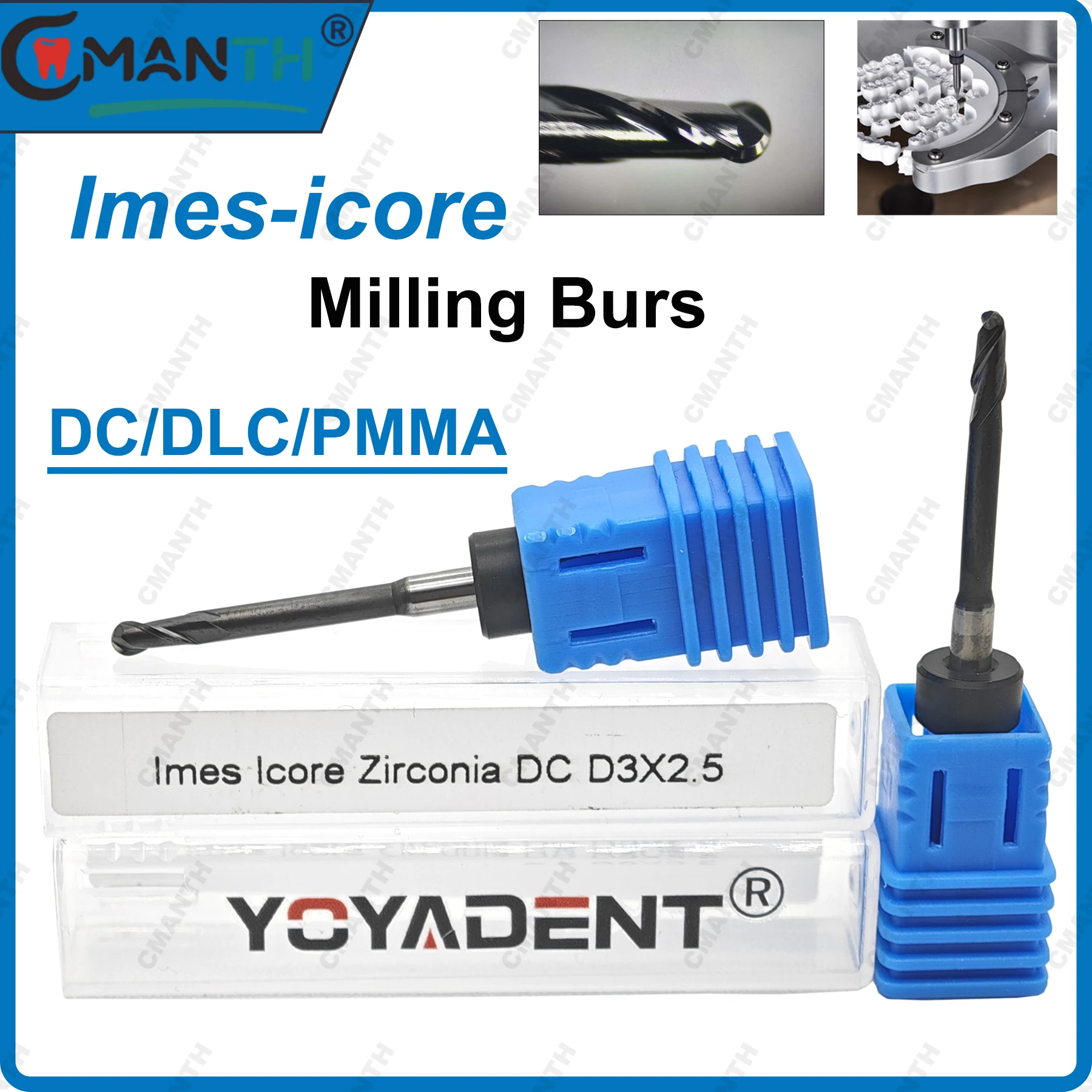

Dental Zirconia Milling Burs PMMA Milling Cutter Burs For Imes Icore 140i/150i/240i/250i CADCAM System Dentistry Lab Materials