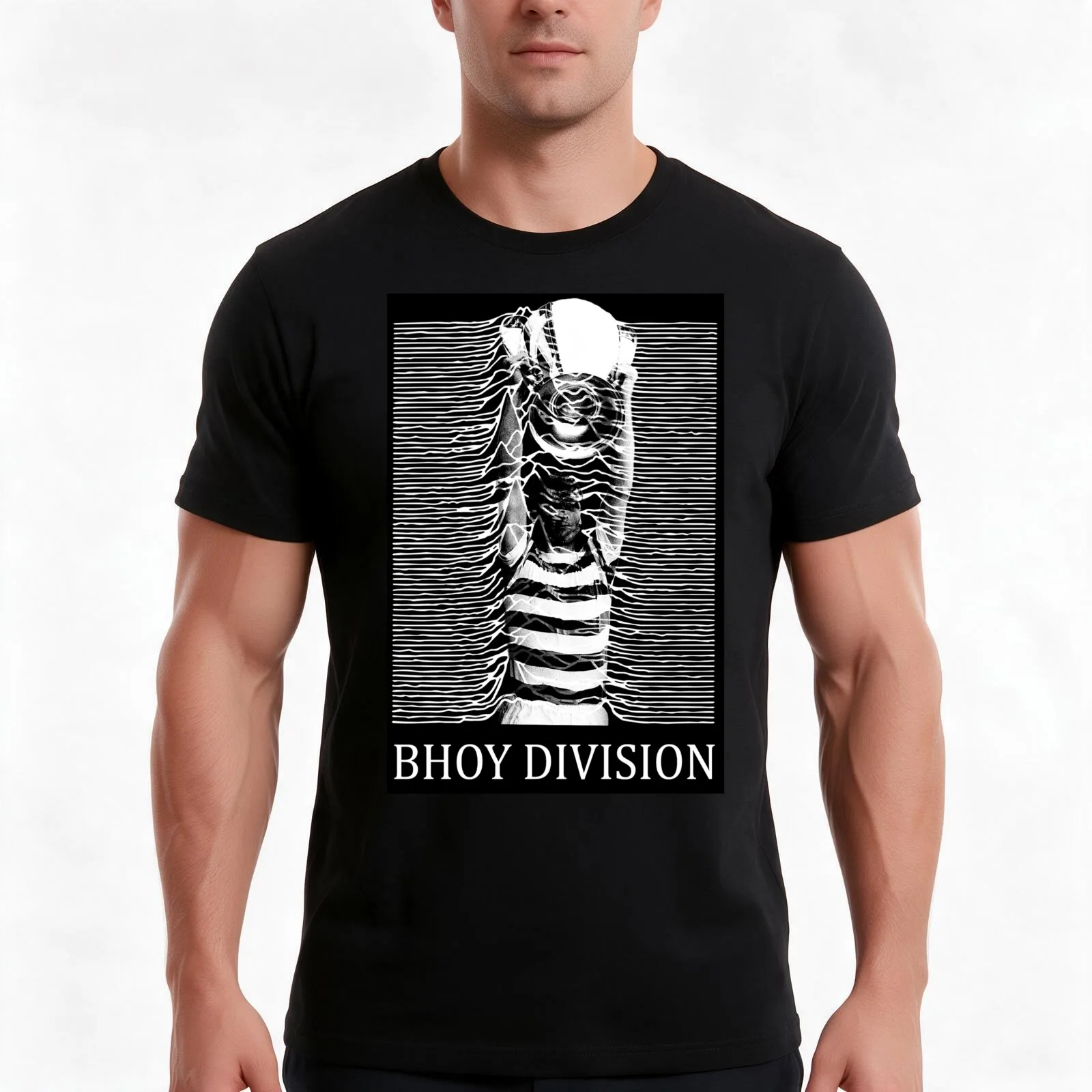Bhoy Division T-Shirt, Summer Casual Cotton Tee, Oversized Streetwear Tops, Vintage Graphic Print, Loose Fit Short Sleeve