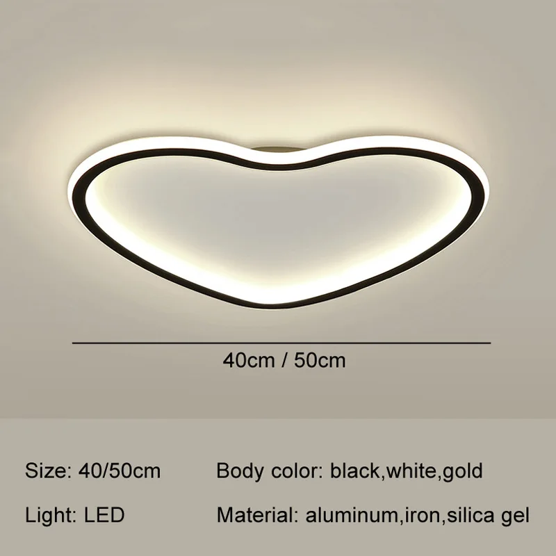 ハート型のLEDシーリングランプ,モダンなデザイン,屋内照明,装飾的なシーリングライト,リビングルームやベッドルームに最適です。