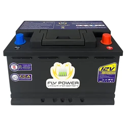 Flypower Car LiFePO4 Battery 86-550L/86-550R 1100A Car Starter Battery 12.8V 60AH With BMS Lithium Iron Battery