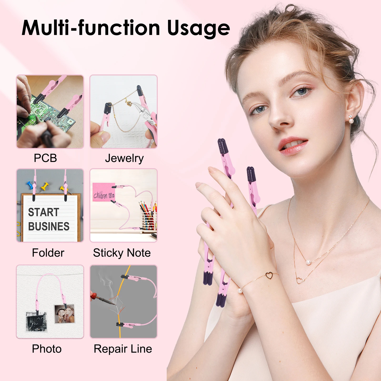 Toolour Soldering Helping Hands 2 Universal Flexible Arm Welding Assistant PCB Clamp Jewelry Making Tools DIY Auxiliary Fixture