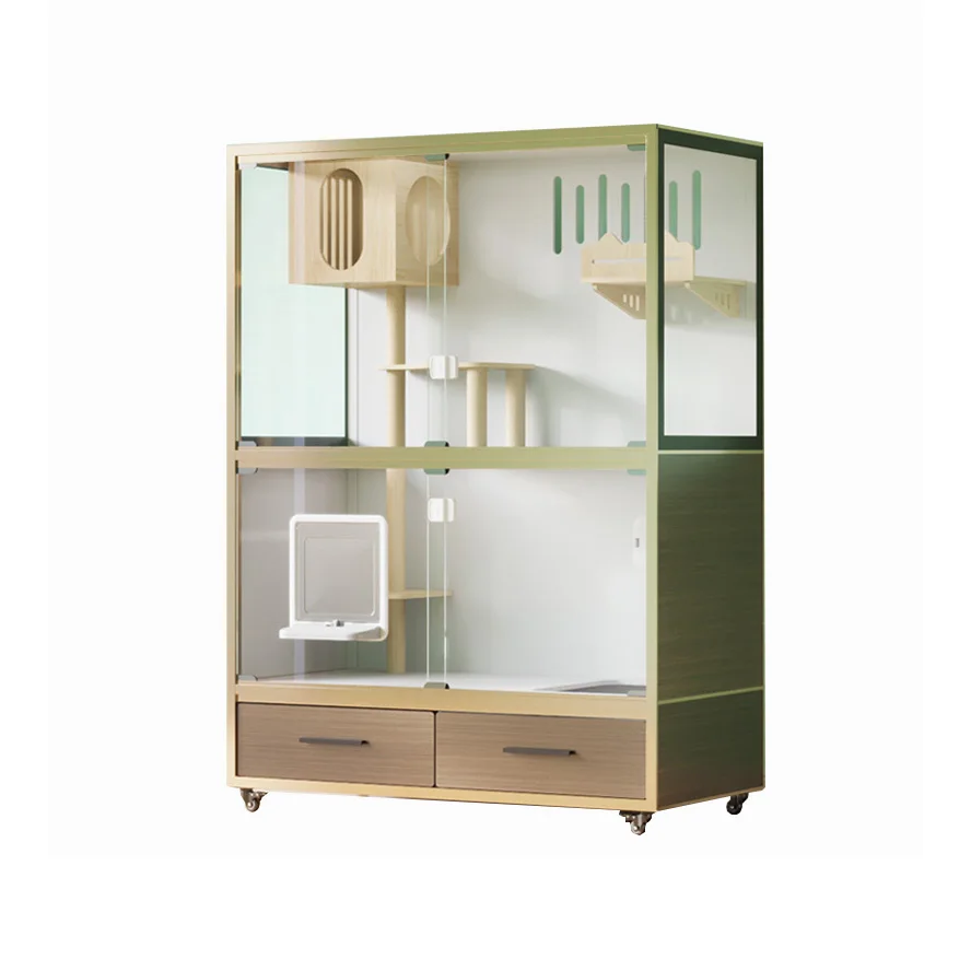 

Luxury Villa Multi Cat Cage Cat Solid Wood House Cat House Decorative Wooden Indoor Pet Houses Furniture