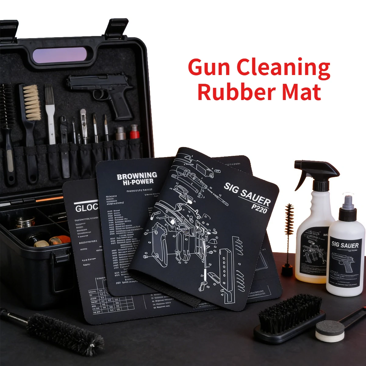 

Gun Cleaning Rubber Mat with Instructions Armourist Bench Mat for CZ 75 gen5 Glcok Walther PPQ M&P SW MP CZ shadow 2 Airsoft