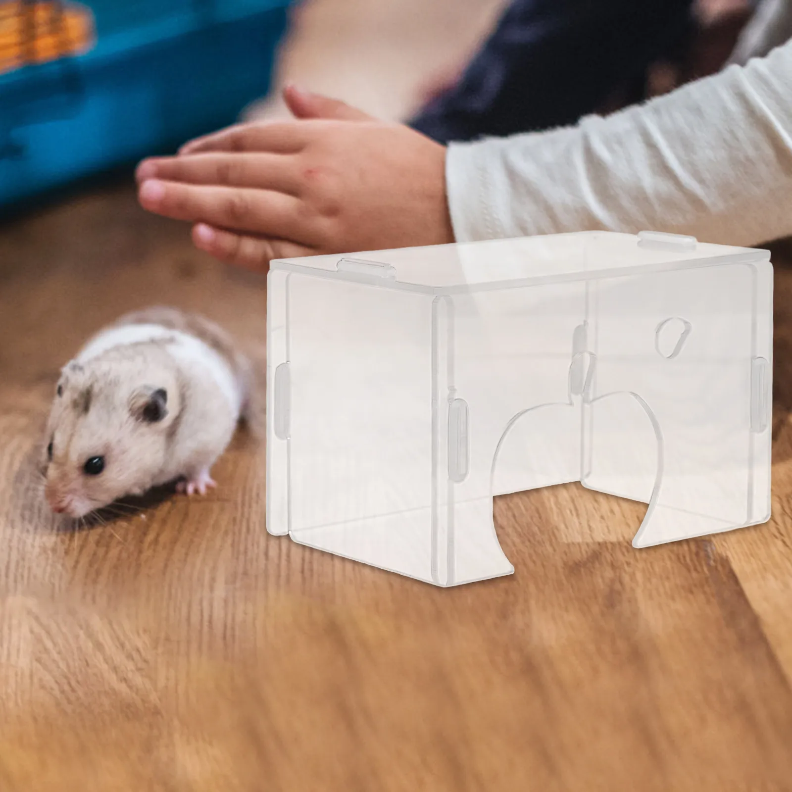 Acrylic Hamster Hideout Clear View Spacious Safe Small Animal Habitat Decor Easy Clean for Dwarf Hamsters Gerbils Rats Mice