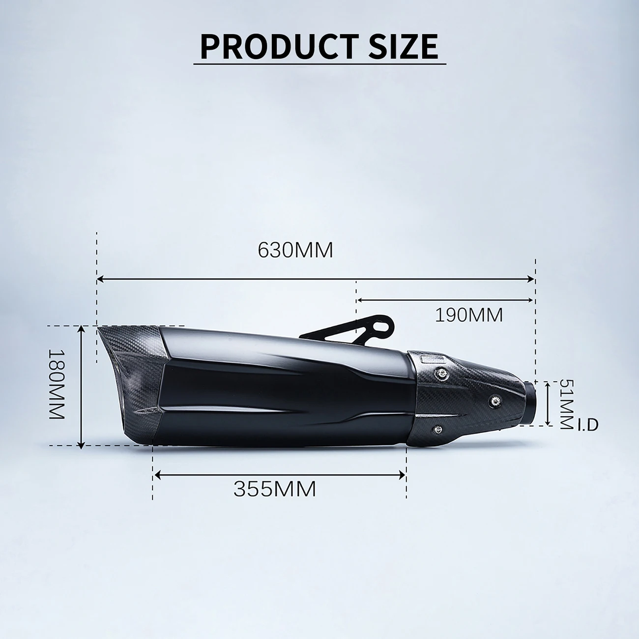 

double opening carbon fiber Universal Moto Exhaust Pipe Slip-On Muffler Tail Section Modification Compatible Various Link Escape