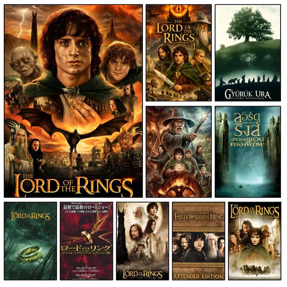 The L-Lord of the R-Ring Middle Earth Poster Waterproof HD Modern Peel And Stick Wall Decor Bedroom Living Room Dorm Office