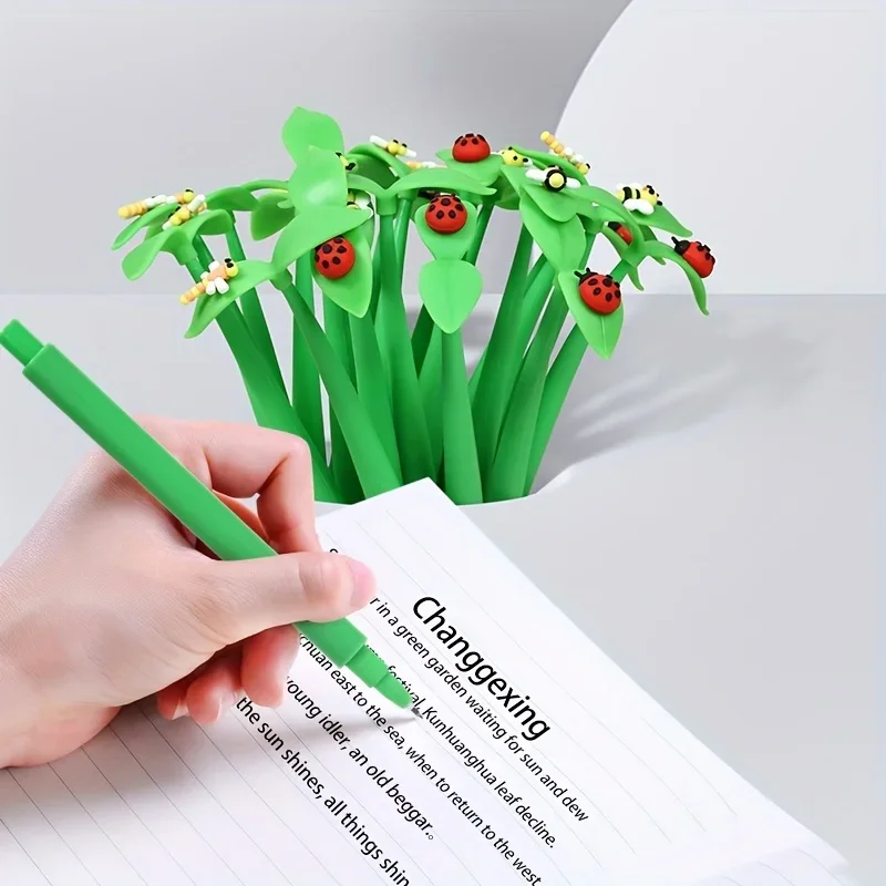 1pcs Black Ink Creative Shaking Pens, 3D Stereoscopic Cartoon 0.5mm ST Tip Pen, Small Fresh Gel Pen