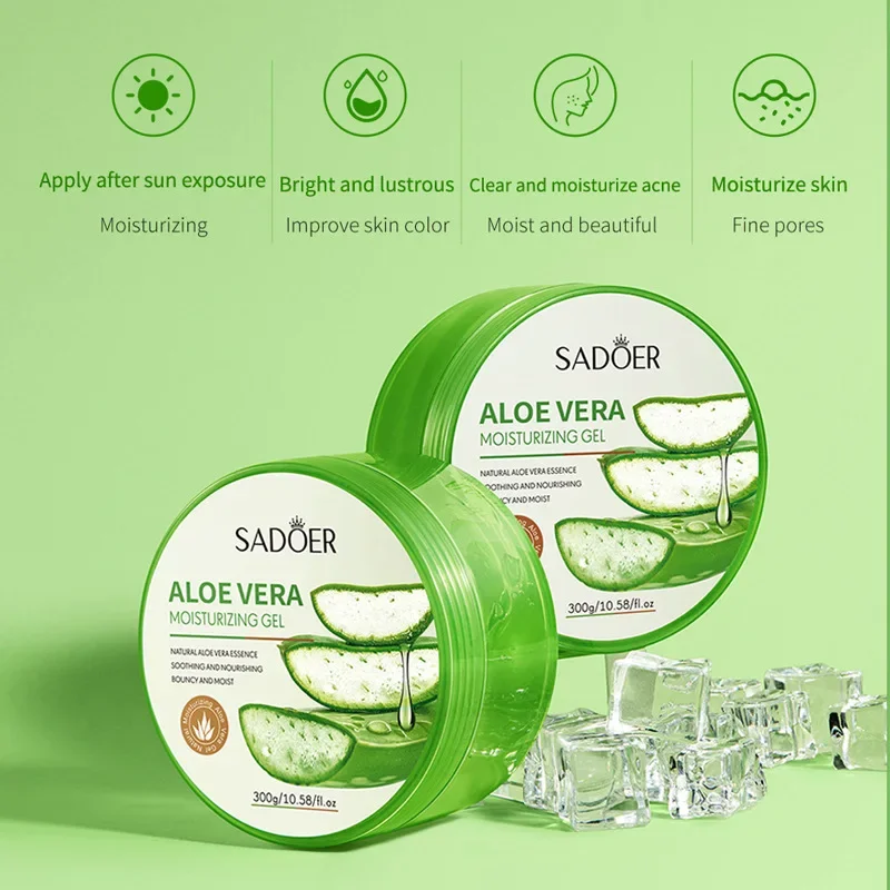 Nature Concentrated Pure Aloe Vera Gel Face Cream Moisturizing Hydrating 300ml After Sun Repair Soothing Gel Face Serum Mask