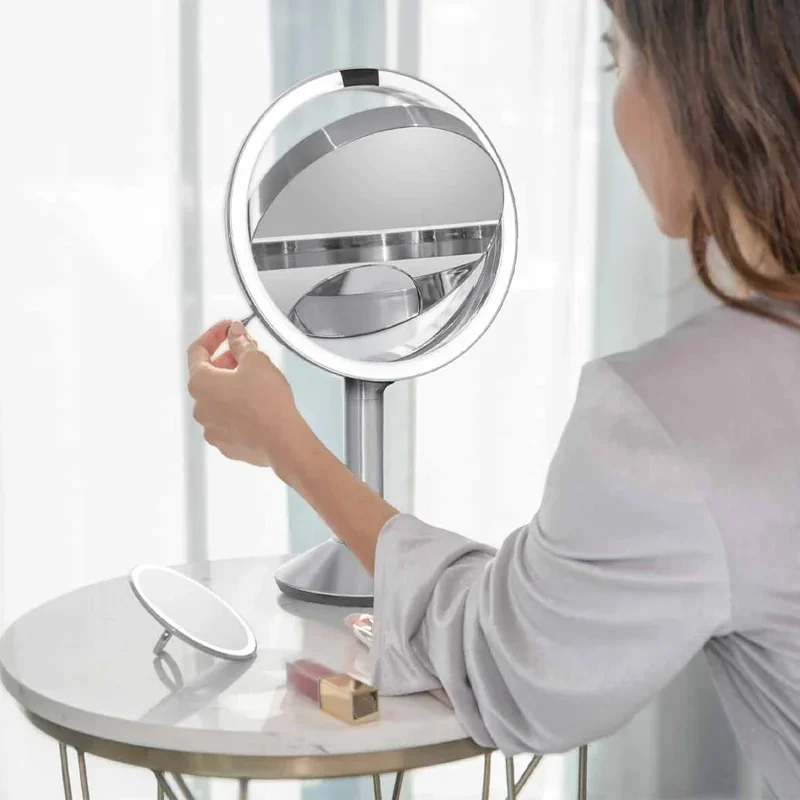 UK 8 inch 5 times, professional makeup mirror three-sided mirror