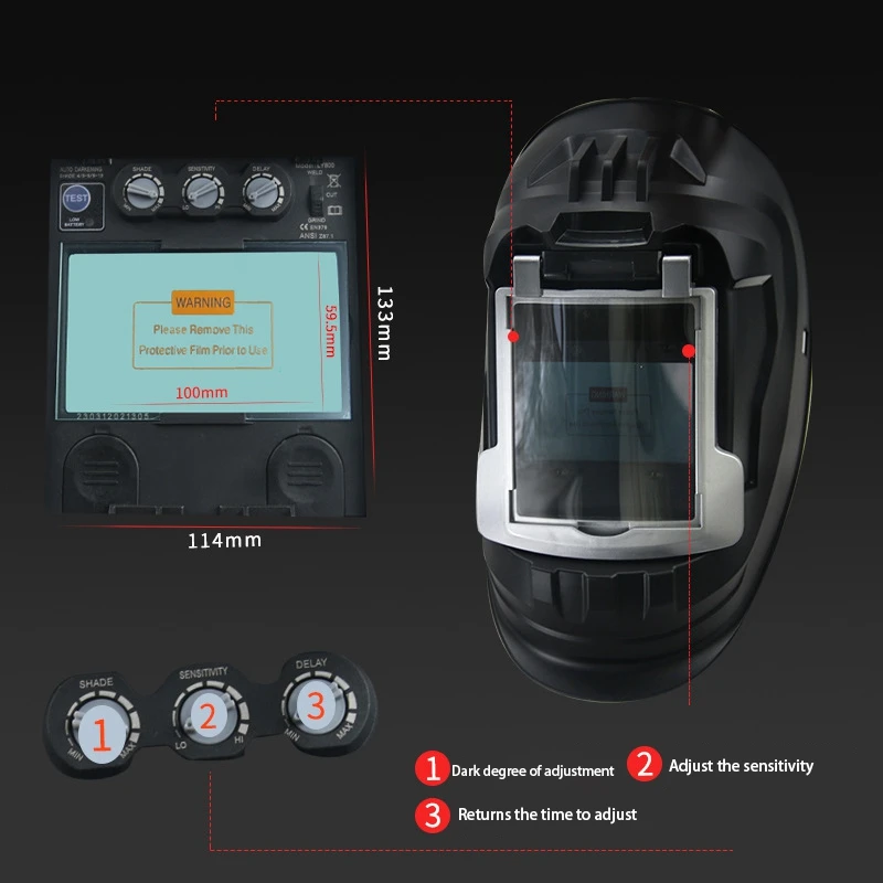 Welding Mask Welder Protective Mask Flip-Top Welding Helmet Solar Battery Powered Welder's Mask