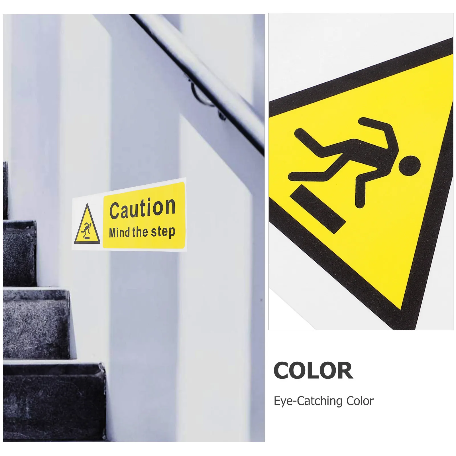 Mind The Step Waterproof Safety Sticker Self-Adhesive Warning Signs for Floors Stairs Workplace Caution Decals