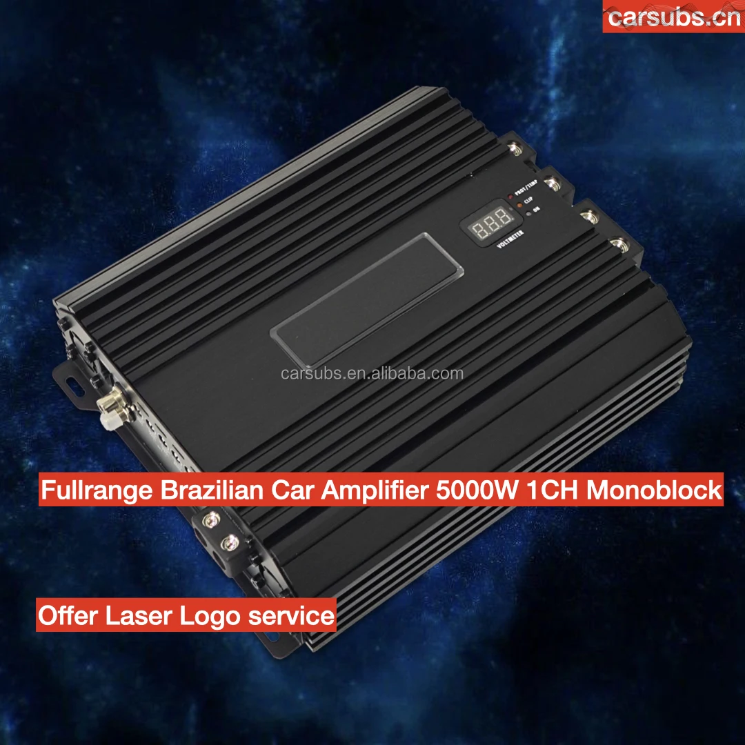 2025Brazilian Style Car Subwoofer Amplifier Full Range RMS 5000W Class D Peak 10000W SPL strong Bass Monoblock Car Amplifier