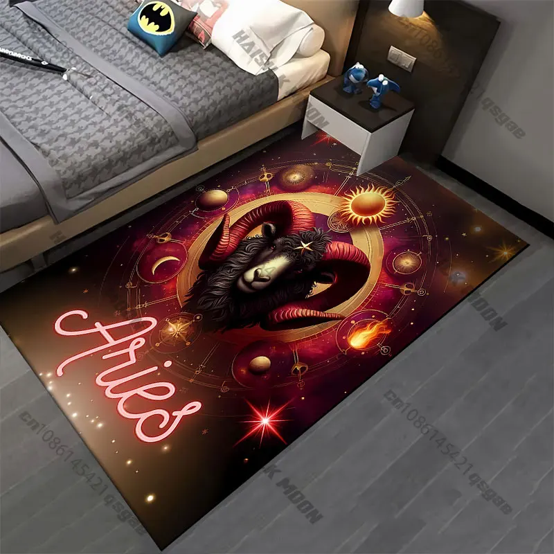 Astrology fire Aries symbol carpet Yoga living room room decor children's crawling mat doormat area rug games mat