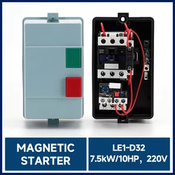 Magnetic Starter LE1-D32 220V 50/60HZ 7.5KW/10PH Plastic Housing Motor Starting Switch QCX2(LE1)-32A Motor Protector 23-32A ﻿