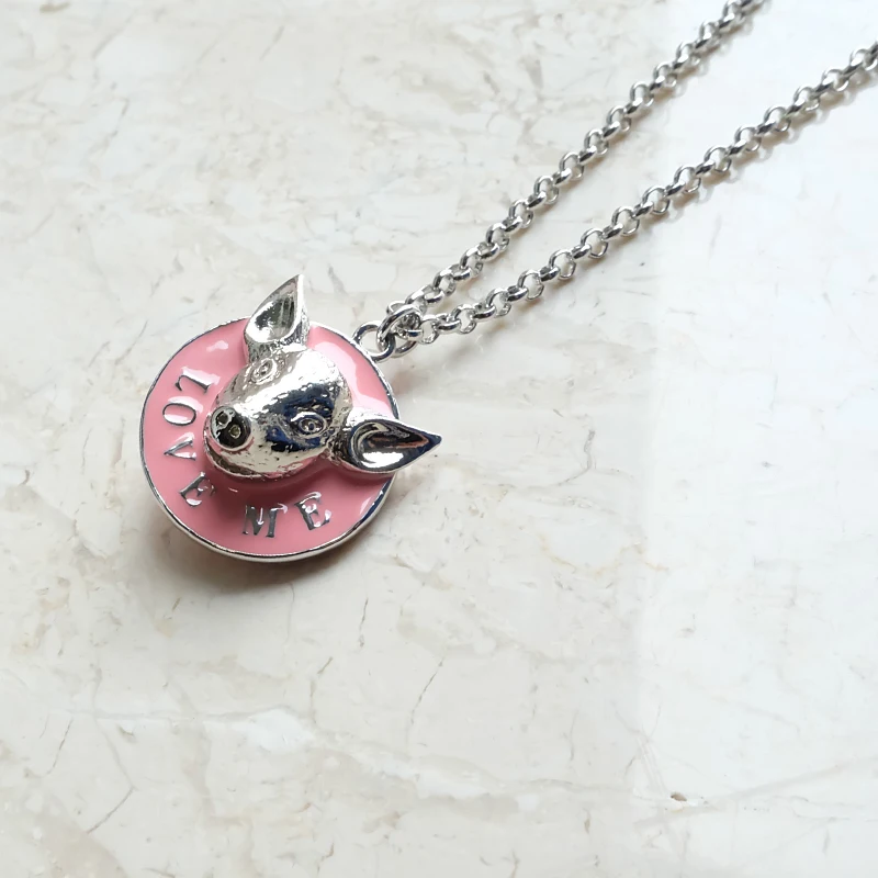 

Серебряный кулон S925 с объемной головой свиньи и изображением Сатурна, модный аксессуар в стиле панк, трендовый дизайн.