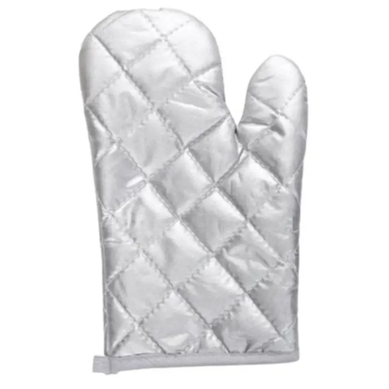 Silver-Coated Quilted Cooking Mittens with Anti-Scalding and Wear-Resistant Features