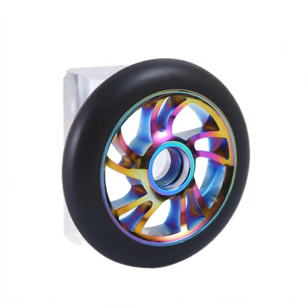 Durable 88A Stunt Scooter Wheels 100mm 110mm 120mm High Rebound PU Replacement Accessories With Solid Aluminum Alloy Wheel Cores