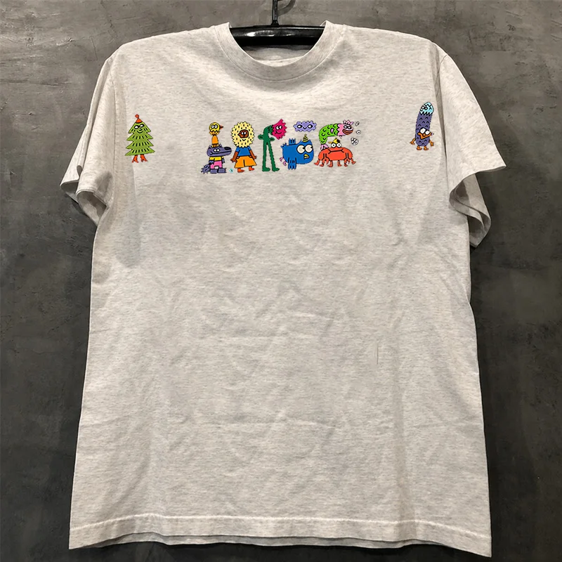 Loose Fit Cotton T-Shirt Unisex Short Sleeve Double Thread UPUPXIA Hero Print Sweat Absorbent round Neck Casual Summer Top