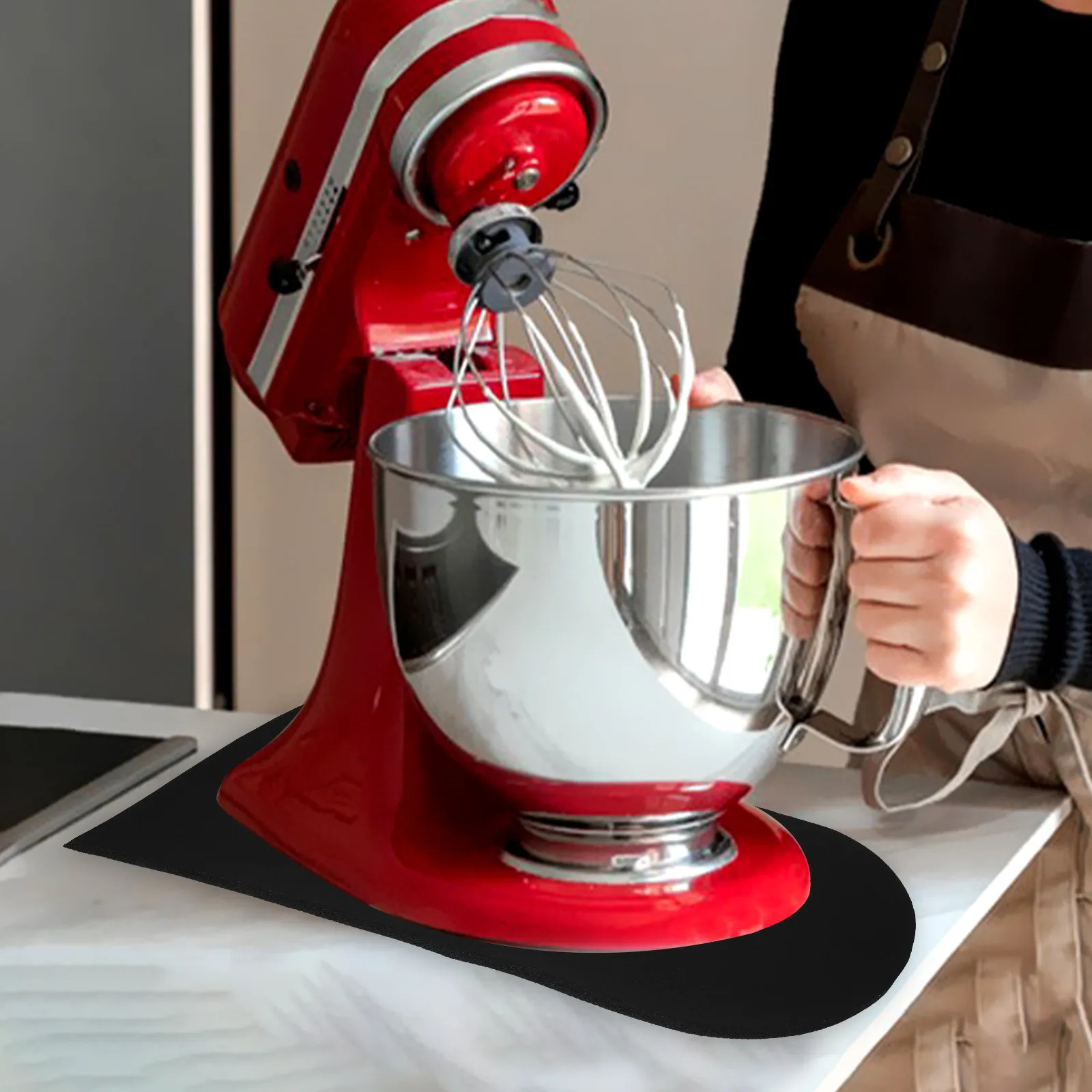 

Черный противоскользящий коврик-слайдер для блендера и кофемашины, подставка для кухонной техники на столешницу