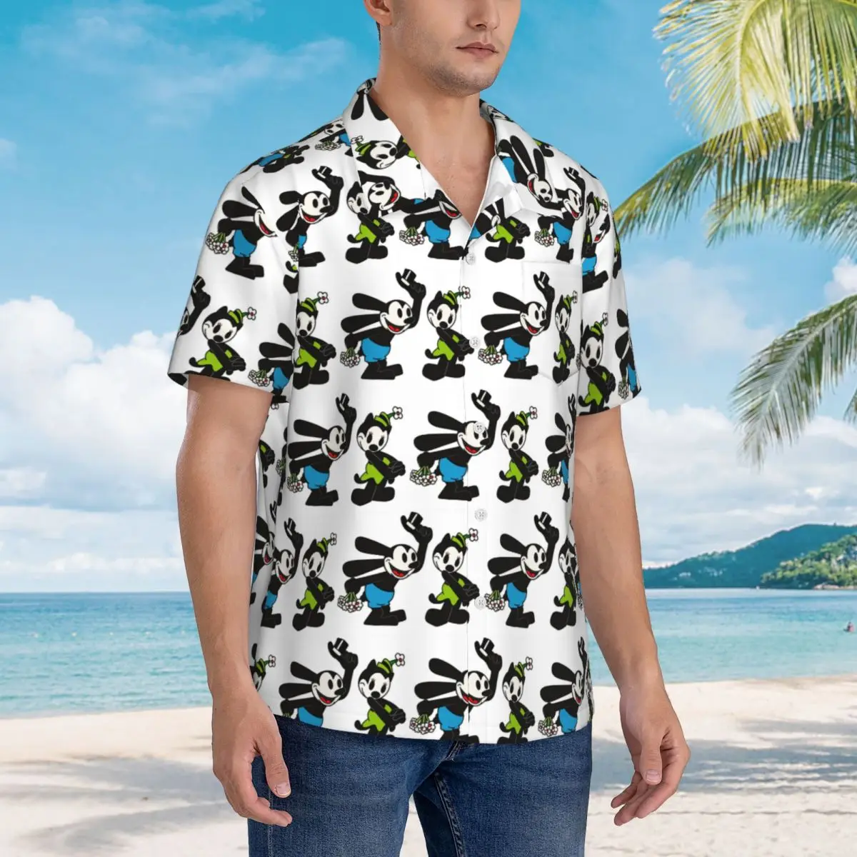

Funny Love Oswald And Ortensia Hawaiian Shirts Casual Men Short Sleeve Shirt for Summer Beach Men's Button Tops