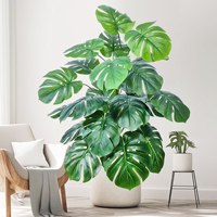 60-100cm （39.4in） Artificial Monstera Plant Fake Palm Tree Plastic Turtle Leaf Green Plant for Home Garden Room Office Decor