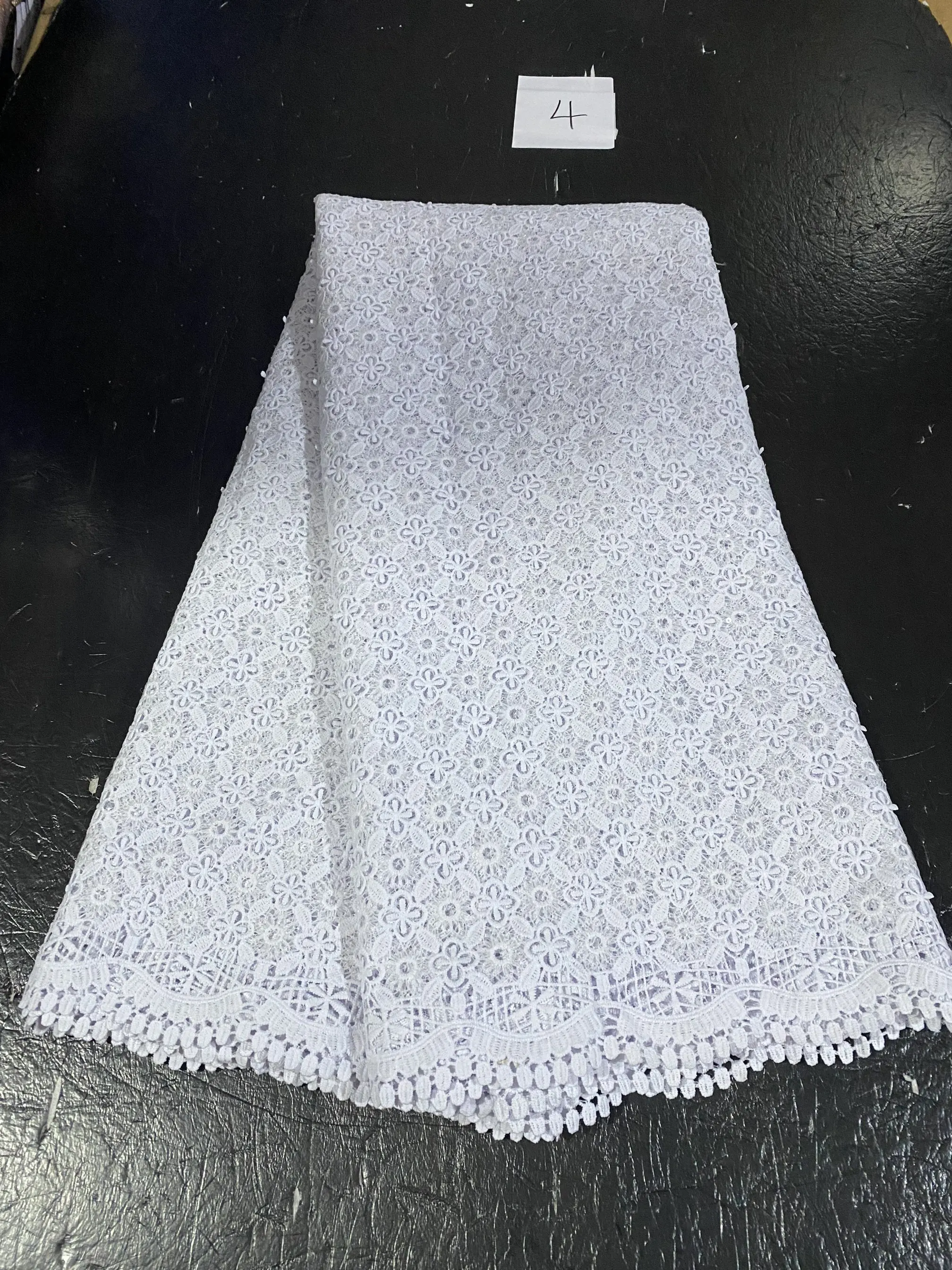 

African Net Lace Fabric 2026 High Quality French Nigerian Embroidery Mesh Fabric Sequins Wedding Dresses For Women 2.5Yards 4235