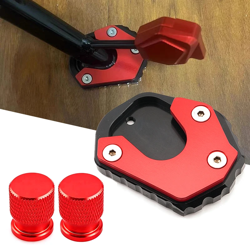 For HONDA CBR650R CBR CB 650F 650R 300R CBR500R CB500F CB400X Side Stand Enlarged Plate Kickstand & Tire Valve Caps Accessories