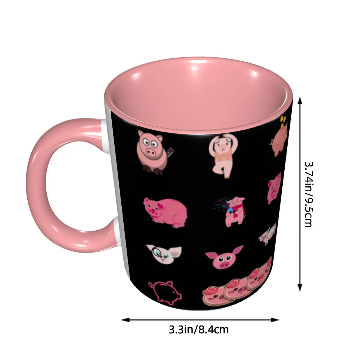 National Pig Day Sticker Pack Mug Funny Ceramic Coffee Cups Tea Mugs Milk Cup Drinkware Gift for Woman Man DIY Custom