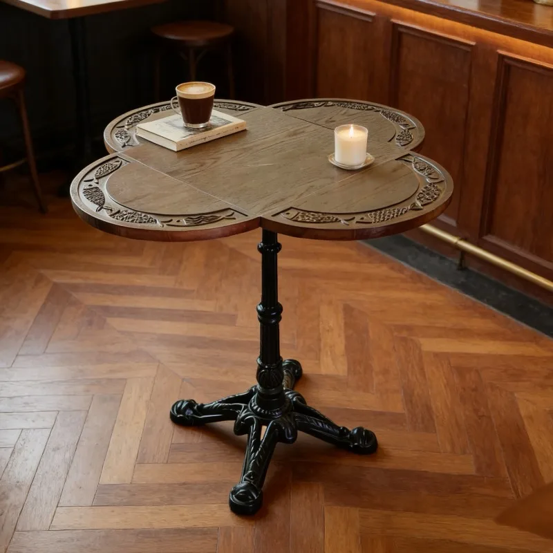 Mid-century Folding Table, French Four-leaf Clover Coffee Table, Vintage Small Butterfly Table for Balcony & Small Space