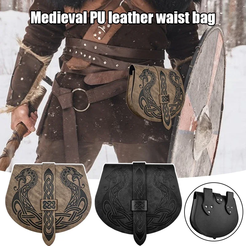 

Поясные сумки унисекс, кожаная поясная сумка в форме лодки в стиле викингов, повседневная вечеринка, винтажная мужская сумка, реквизит для ролевых игр, косплей