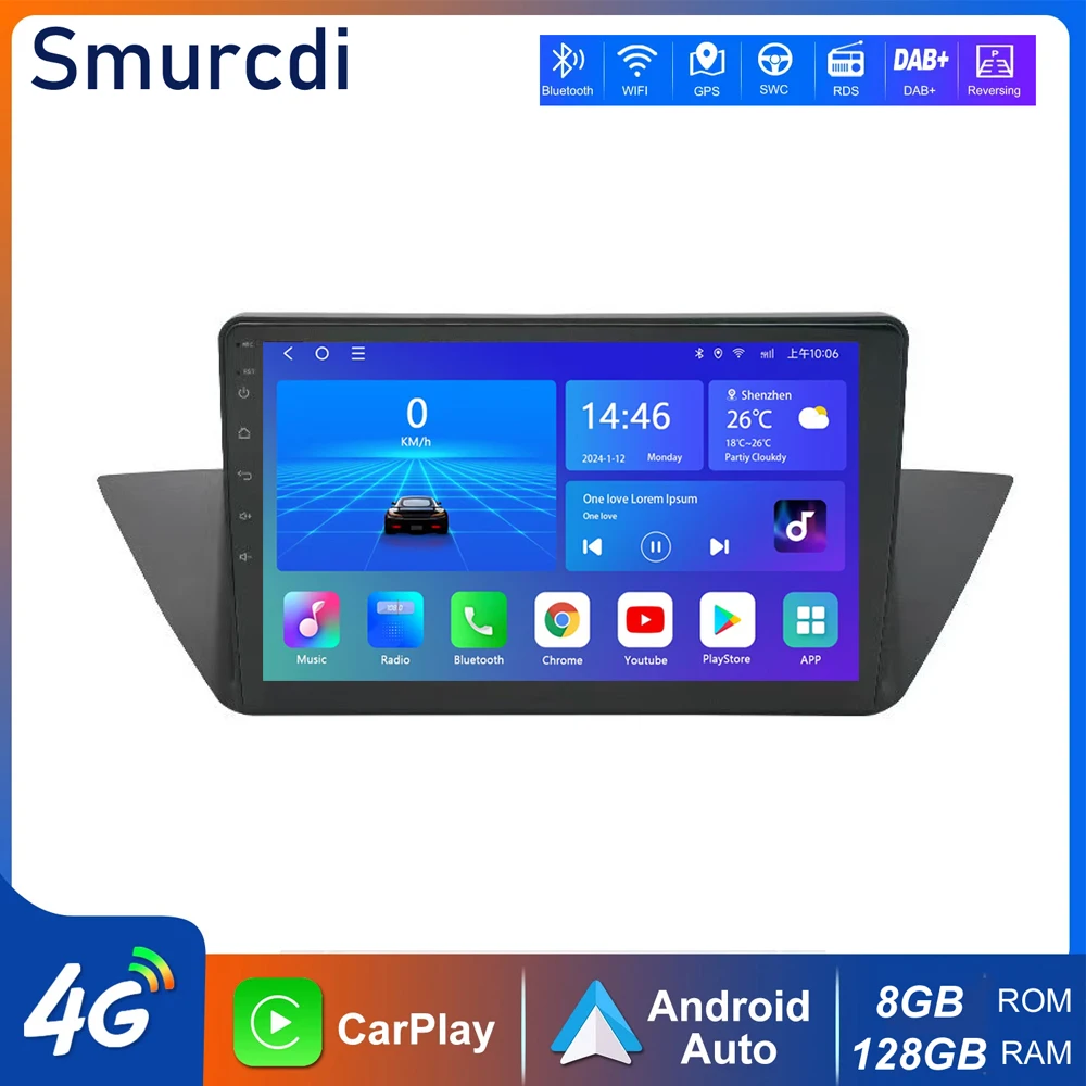 

Android 15 Carplay Auto For BMW X1 E84 2010 2011 2012 - 2015 Car Radio Multimedia Video Player Navigation GPS 4G+WiFi Stereo
